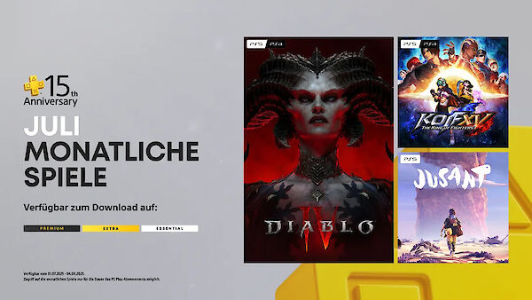 PlayStation Plus Juli 2025 – Diablo IV, KOF XV & Jusant gratis