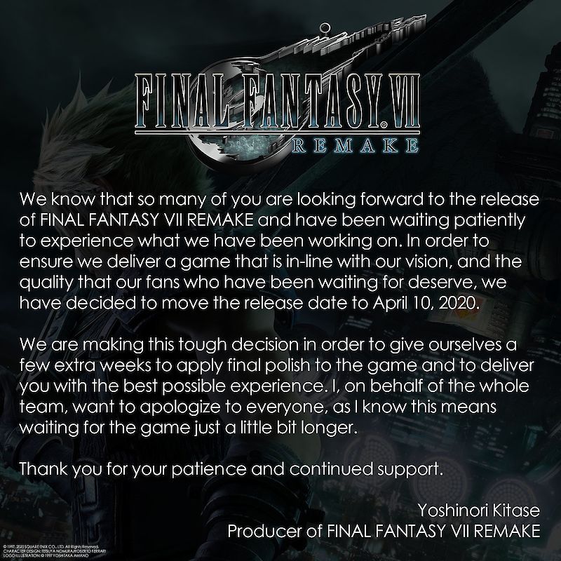 Final Fantasy VII Remake und Marvel's Avengers verschoben