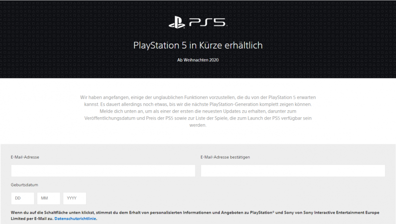 Sony eröffnet PlayStation 5 Teaser Webseite
