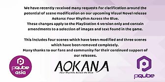 Aokana: Four Rhythm Across the Blue PS4 wird Inhaltlich geändert und Umfrage für die PS4 physische Einzelhandelsversion