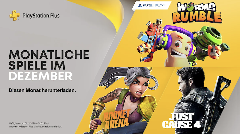 Just Cause 4, Rocket Arena und Worms Rumble sind die PS Plus-Spiele im Dezember