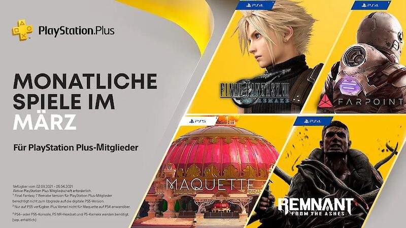 Farpoint, Final Fantasy VII, Remnant und Maquette kommen im März ins PS Plus