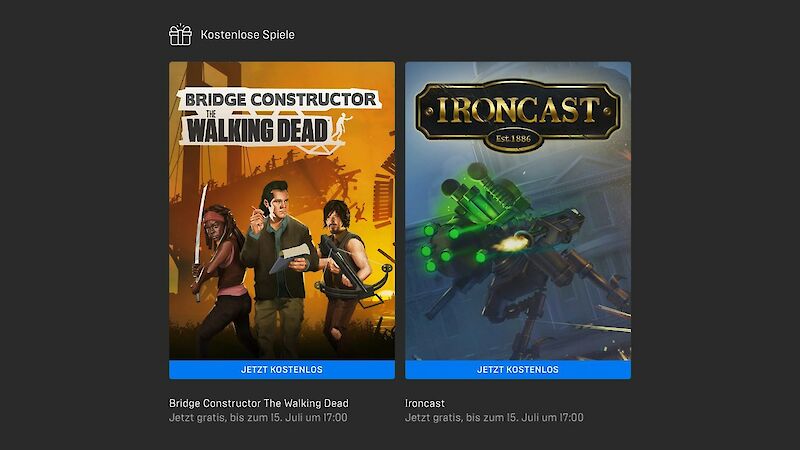 Bridge Constructor: The Walking Dead & Ironcast kostenlos im Epic Games Store