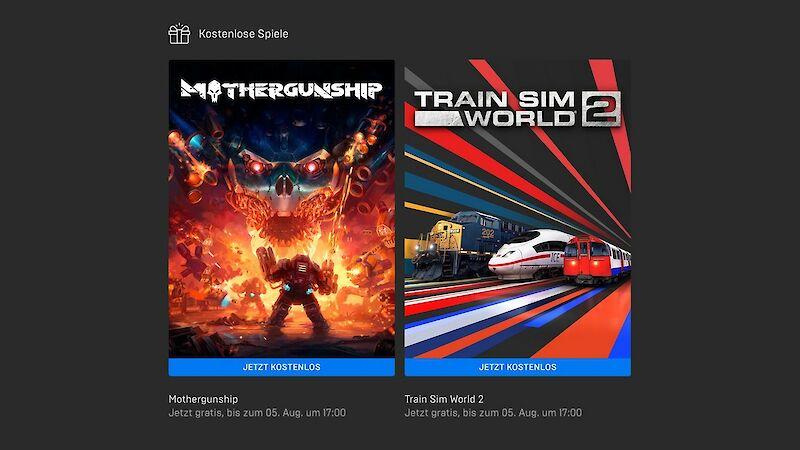 Mothergunship und Train Sim World 2 kostenlos im Epic Games Store