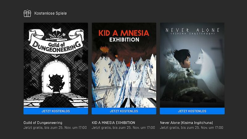 Aktuell gibt es 3 kostenlose Spiele im Epic Games Store