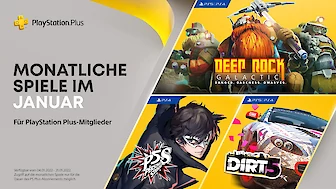PS Plus Spiele im Januar 2022: Deep Rock Galactic, DIRT 5 und Persona 5 Strikers