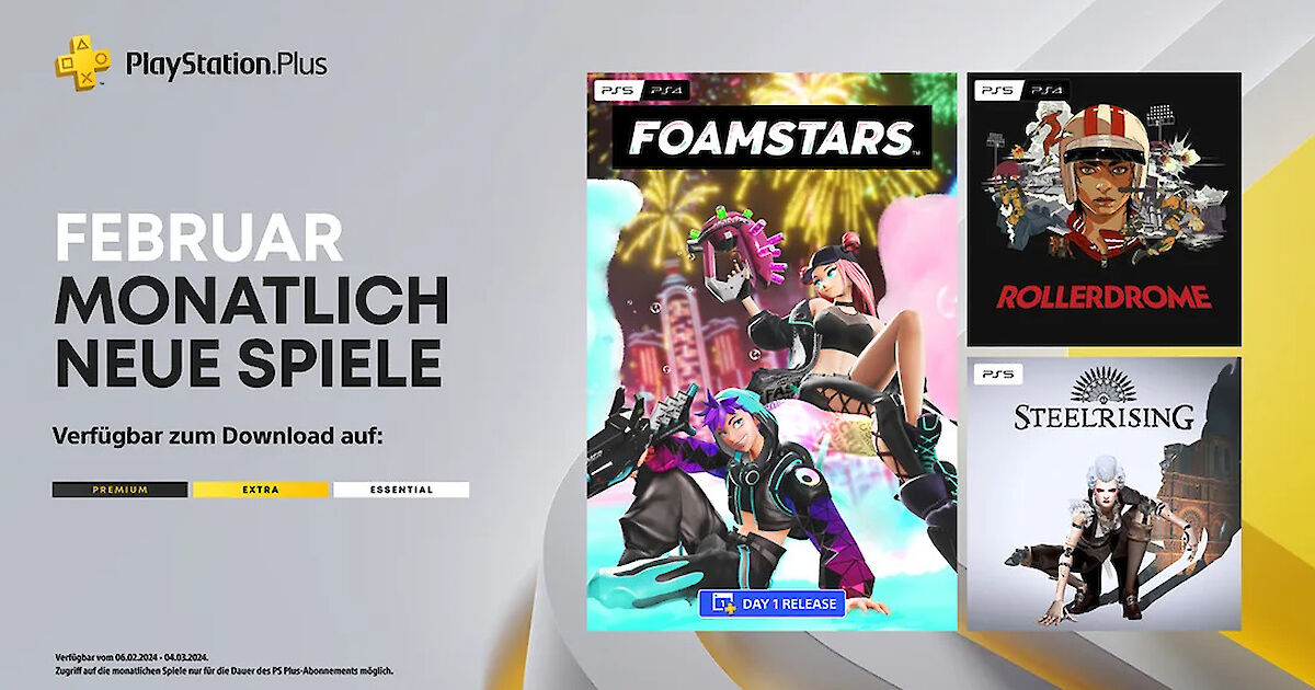 PlayStation Plus Essentials Spiele für Februar 2024 Foamstars